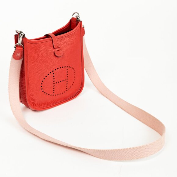 Hermes Evelyne TPM Rouge Pavoine Taurillon Clemence Leather Shoulder Bag - Picture 6 of 14